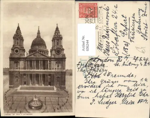606244,London St Paul Cathedral Kathedrale Great Britain