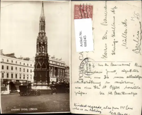 606245,Foto Ak London Charing Cross Automobil Oldtimer Great Britain