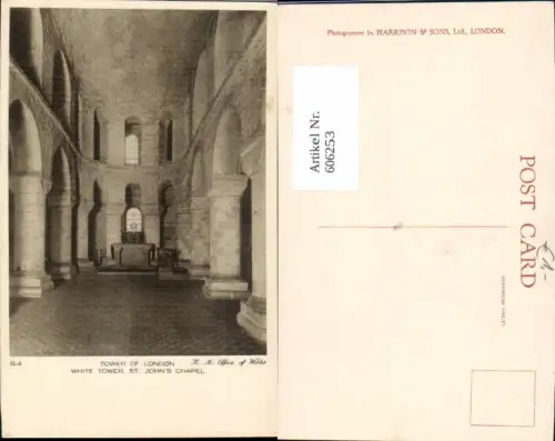606253,London Tower of London White Tower St Johns Chapel Interior Great Britain