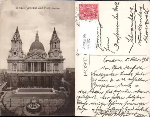 606262,London St Pauls Cathedral West Front Kathedrale Great Britain