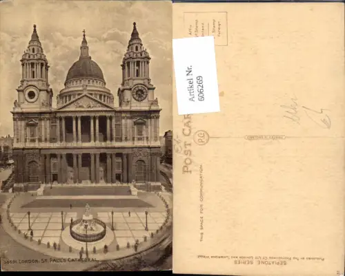 606269,London St Pauls Cathedral West Front Kathedrale Uhr Great Britain
