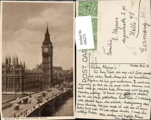 606275,London Big Ben and Westminster Bridge Uhr Bus Great Britain