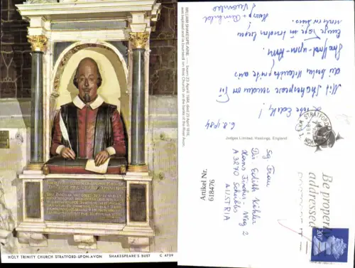 618476,Stratford-upon-Avon Holy Trinity Church Shakespeares Bust Great Britain