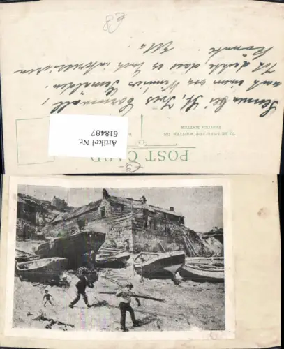 618487,Künstler Ak St Ives Cornwall Boot Fischer Strand Great Britain