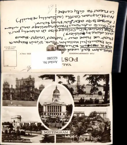 622280,Mehrbild Ak Nottingham Wollaton Hall New University United Kingdom