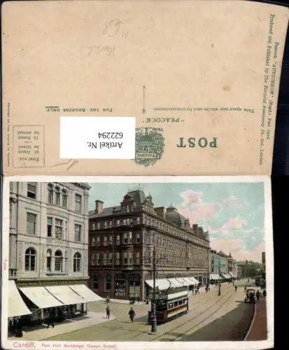 622294,Cardiff Park Hall Buildings Queen Street Straßenbahn United Kingdom