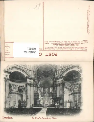 630911,London St Pauls Cathedral Choir Great Britain