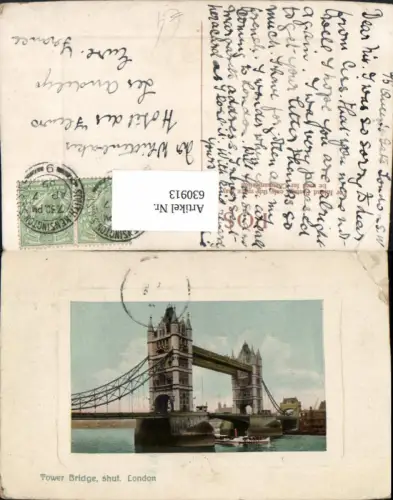 630913,London Tower Bridge shut Passepartout Brücke Great Britain