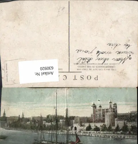 630920,London Tower of London from River Segelschiff Great Britain