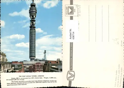 636714,London The Post Office Tower Turm Postamt-Turm Great Britain
