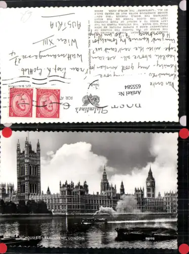655584,Foto Ak London Houses of Parliament Schiff Dampfer