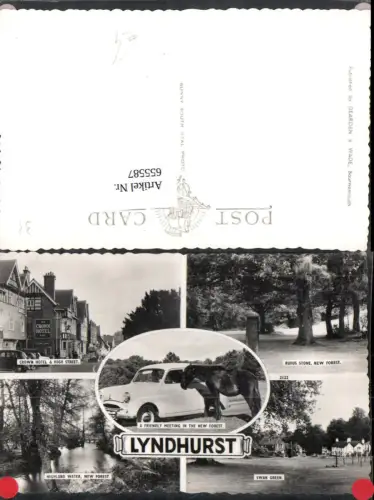 655587,Mehrbild Ak Lyndhurst Crown Hotel High Street Pferd Horse