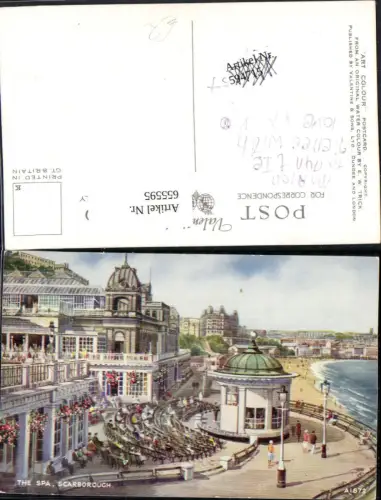 655595,Künstler Ak Scarborough The Spa Strand Küste