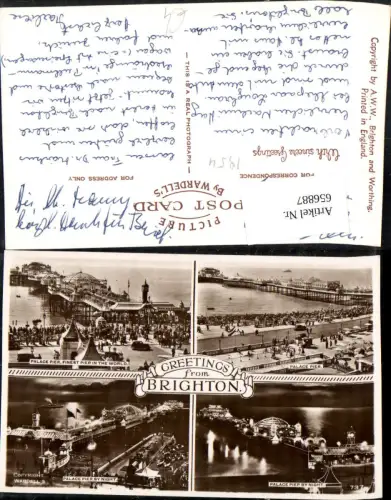 656887,Mehrbild Ak Greetings from Brighton Palace Pier