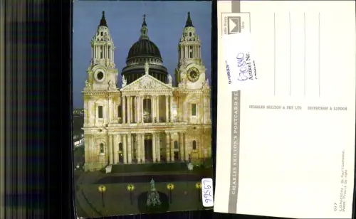 670840,London St Pauls Cathedral West Front by night England