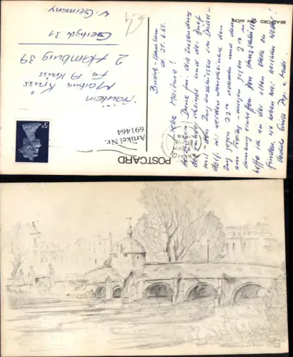 691464 England Künstler AK Bradford on Avon Brücke
