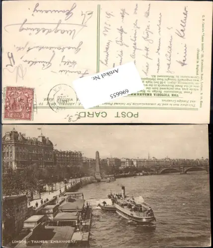 696655 London Thames Embankment Dampfer Schiff