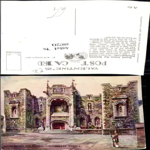 698720 Künstler AK WH Sweet Edinburgh Castle Scotland National War Memorial