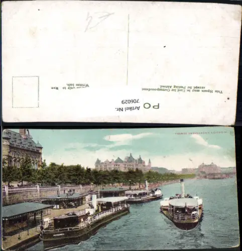 706029 London Thames Embankment Schiffe Dampfer