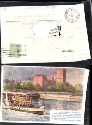 707515 Künstler Ak London Dampfer Themse St. Dölitz Leipzig