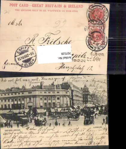 707528 London Oxford Circus Kutschen Stp. Copitz b. Pirna a.d. Elbe