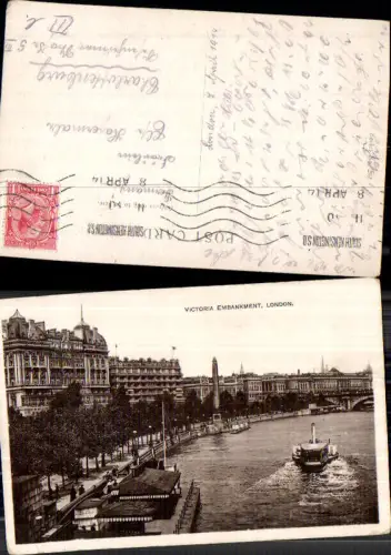 707631 London Victoria Embankment Schiff Dampfer
