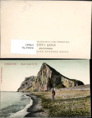 379047,Gibraltar Rock from N. E. Küste Felsen