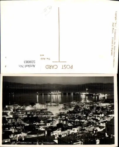 559083,Gibraltar Bay by Moonlight Hafen Schiff