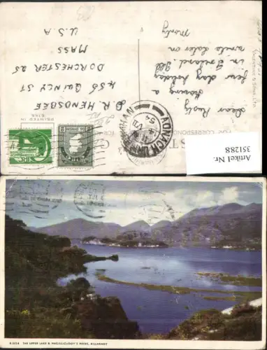 351288,Killarney The Upper Lake and Maghillicuddys Reeks See