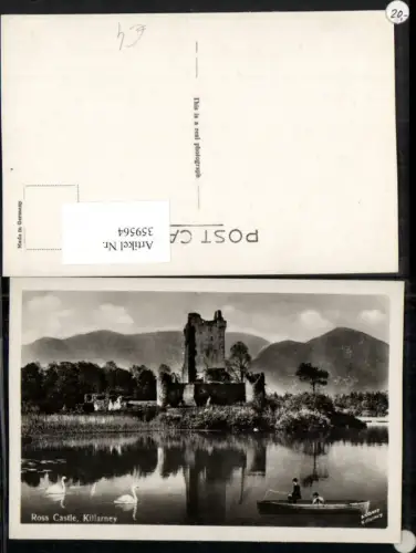 359564,Ireland Irland Killarney Ross Castle Burg Ruine Boot Schwäne