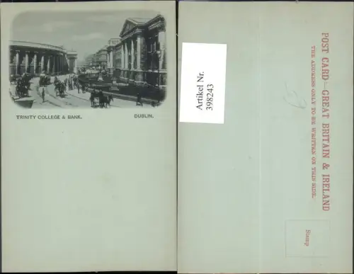 398243,Ireland Dublin Trinity College and Bank Straßenansicht