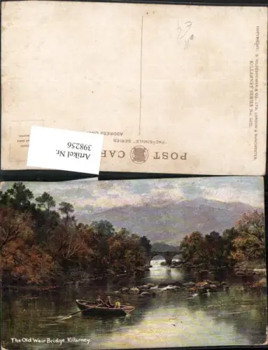 398256,Künstler AK Ireland Killarney Old Weir Bridge Brücke Ruderboot