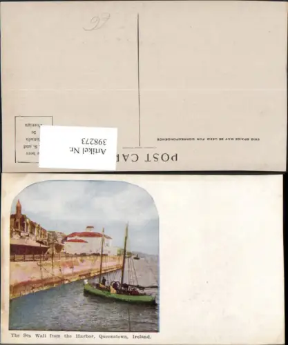 398273,Ireland Queenstown Sea Wall from the Harbour Segelboot