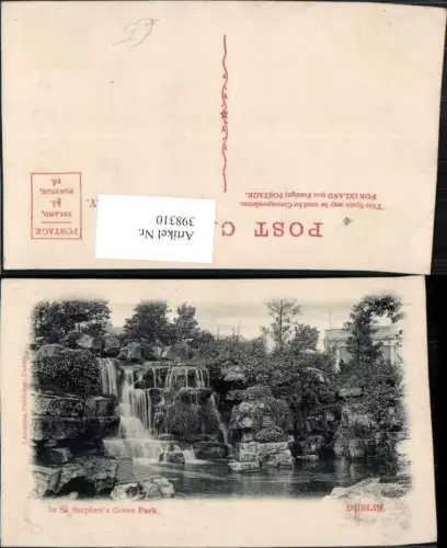 398310,Ireland Dublin St. Stephens Green Park Wasserfall