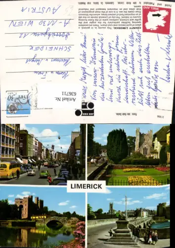 636711,Mehrbild Ak Limerick Schloss Bus Great Britain