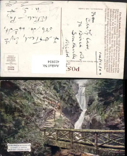 433934,Künstler AK Northern Ireland Ess-na-Larach Fall of the Battlefield Wasserfall