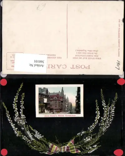 360101,Scotland Edinburgh John Knox House Straßenansicht Passepartout Blumenzweige