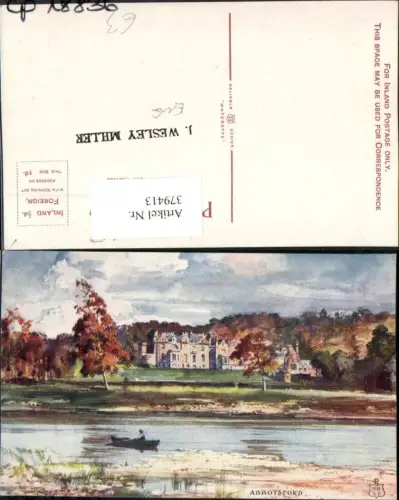 379413,Künstler AK Scotland Melrose Abbotsford Gebäude