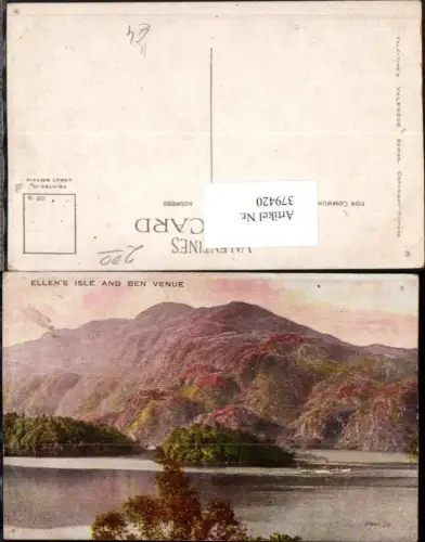 379420,Künstler AK Scotland Loch Katrine Ellens Isle and Ben Venue Bergkulisse