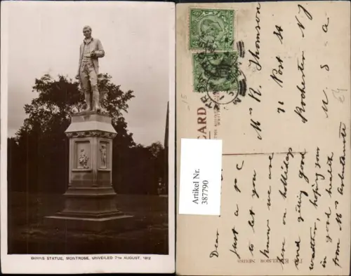 387790,Great Britain Scotland Montrose Burns Statue Denkmal