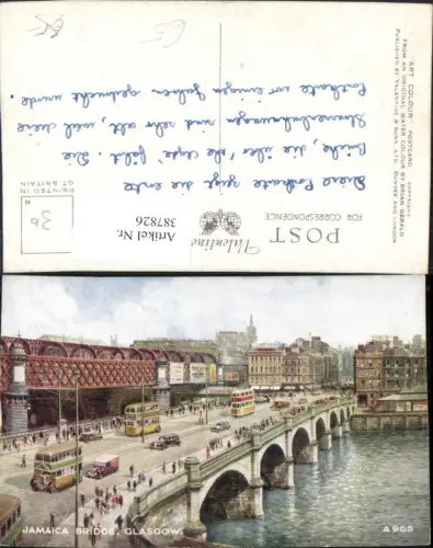 387826,Künstler AK Brian Gerald Great Britain Scotland Glasgow Jamaica Bridge Brücke