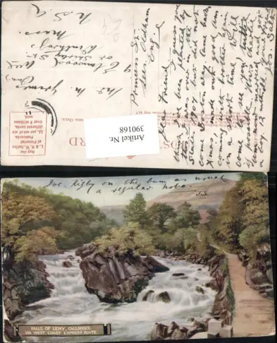 390168,Künstler AK Great Britain Scotland Callander Falls of Leny Wasserfall