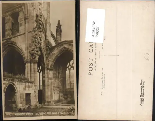 398321,Scotland Melrose Abbey Pulpitum and Nave Chapels Kloster