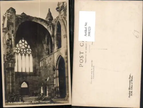 398323,Scotland Melrose Abbey South Transept Kloster Ruine