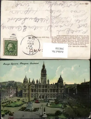 398330,Scotland Glasgow George Square Platz Rathaus Säule