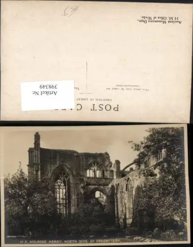 398349,Scotland Melrose Abbey North Side of Presbytery Kloster Ruine