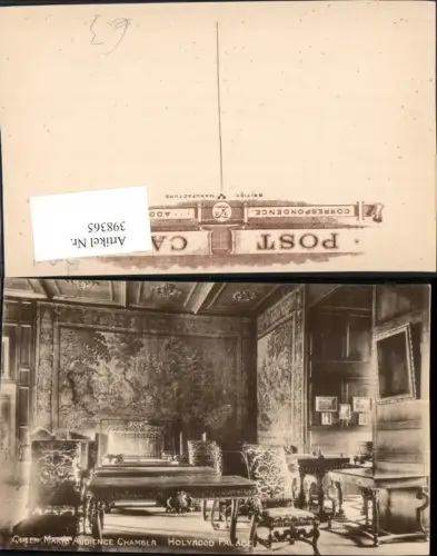 398365,Scotland Edinburgh Holyrood Palace Queen Marys Audience Chamber Schloss