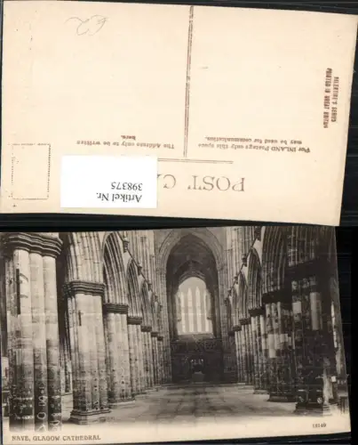 398375,Scotland Glasgow Cathedral Nave Kirche Innenansicht