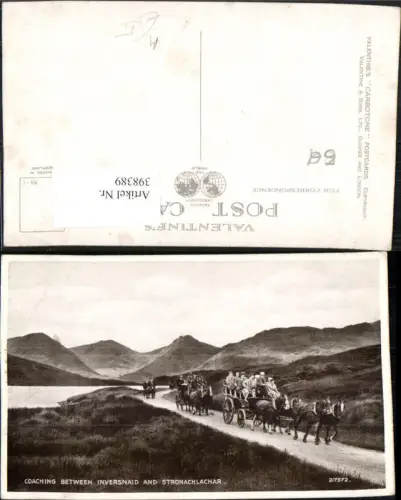 398389,Scotland Coaching between Inversnaid and Stronachlachar Kutsche Bergkulisse