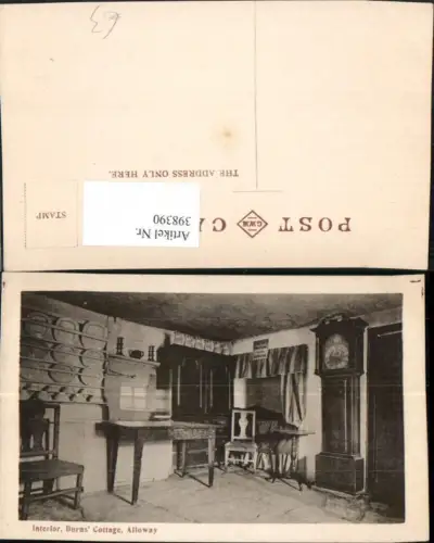 398390,Scotland Alloway Burns Cottage Interior Haus Innenansicht